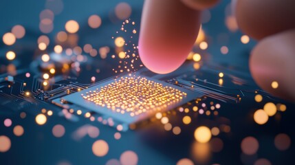 Wall Mural - A complex quantum computer performing calculations, highlighting the power of quantum computing to solve complex problems.