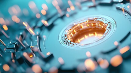 Wall Mural - A futuristic device incorporating nanotechnology, showcasing the potential applications of this emerging field.