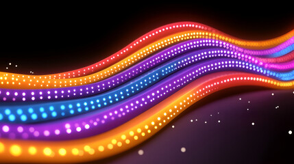 Poster - Glowing orange lines create a captivating light trail on a dark background, forming intricate curves and shapes during nighttime