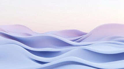 Wall Mural - Smooth light blue waves gently blend with a light purple gradient, creating a stylish and modern design perfect for various uses like banners and invitations