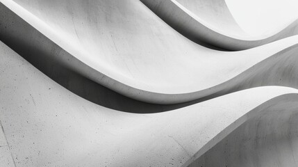 Wall Mural - Abstract concrete waves background in black and white flowing and merging, creating a modern and minimalist architectural detail