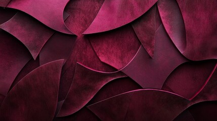 Wall Mural - Luxurious burgundy velvet fabric drapes elegantly, creating abstract shapes with a romantic and sensual touch