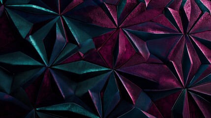 Poster - Modern background with sharp edges forms a captivating geometric pattern in blue and purple colors, giving a trendy and elegant feel