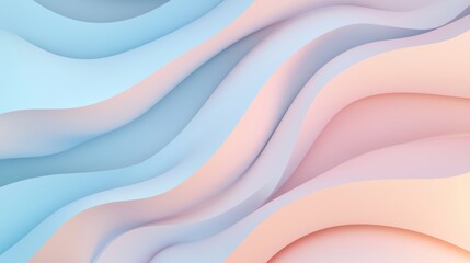 Poster - Abstract background with smooth pastel colored waves flowing creating a sense of elegance and serenity, perfect for a modern and minimalist design