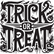 © Md Hasan - Trick or treat Halloween typography design silhouette vector illustration isolated on a white background