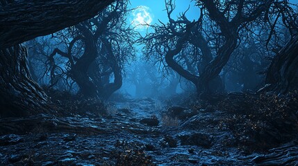 horror illustration. scary background horror background ,ghost forest for. halloween and atr illustration generative ai