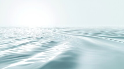 Poster - Gentle waves rippling on water, reflecting sunlight on a clear day, creating a tranquil scene perfect for a peaceful background