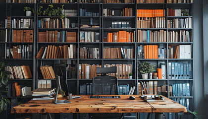 Modern Office with library 