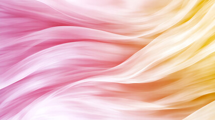 Poster - Soft pastel waves blending seamlessly in gentle pink and yellow hues across a serene abstract background