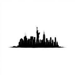 Poster - Nyc Skyline Silhouette, Illustration Isolated On White Background