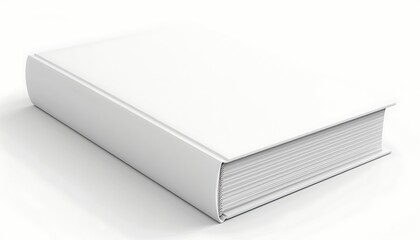 Wall Mural - blank white book isolated on white background. 3d illustration.