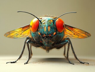 Wall Mural - Close-Up of a Colorful and Detailed 3D Insect