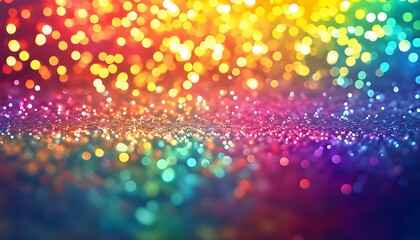 Wall Mural - Vibrant Abstract Bokeh Lights in a Kaleidoscope of Rainbow Colors