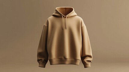 Fototapete - Oversized hooded sweatshirt mockup A 3D rendered illustration of an oversized hoodie perfect for print design and showcasing fashion