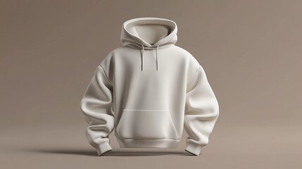 Fototapete - Oversized hooded sweatshirt mockup A 3D rendered illustration of an oversized hoodie perfect for print design and showcasing fashion