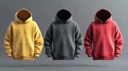 Fototapete - Vest hooded sweatshirt mockup for print A 3D rendering of a hooded vest sweatshirt ideal for custom design print or branding projects