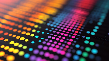 Aufkleber - Colorful pattern of vibrant dots creating a mesmerizing visual on a dark background during a digital art display