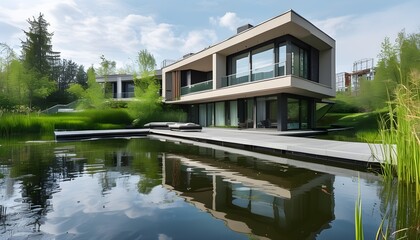 Contemporary Home Overlooking Serene Pond