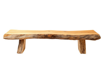 Leinwandbilder - Sustainable wooden bench, minimalist design, natural wood grain,Isolated on transparent background