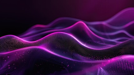 Grainy gradient background purple pink abstract glowing color wave black dark backdrop, noise texture banner poster header design