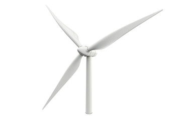 Wind turbine with three aerodynamic blades, highefficiency performance, on solid white background, single object.,,Isolated on transparent background