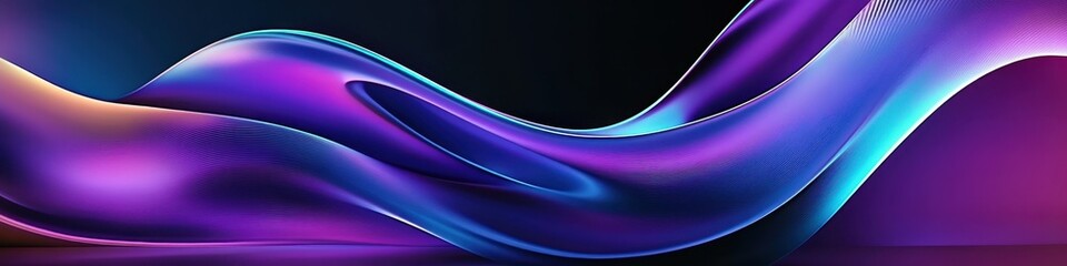 Vibrant glowing purple and blue waves, abstract neon light trails, dynamic flowing energy, smooth curving lines, luminous electric colors, dark background, futuristic aesthetic, digital art, motion bl