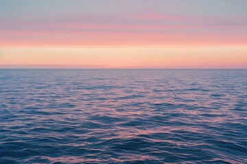 A beautiful sunset over the ocean with pink and purple clouds, generative ai image