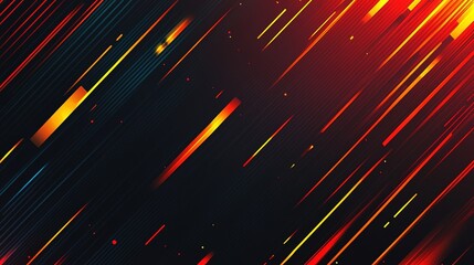 Poster - Vibrant abstract background featuring colorful circles and curves on a dark backdrop