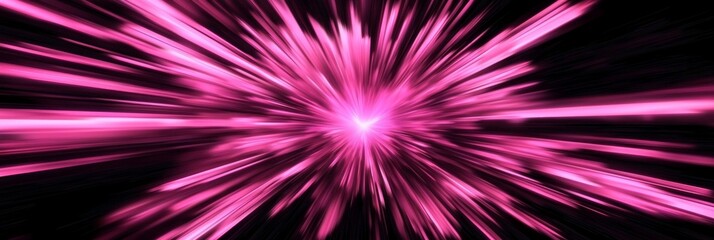 Fototapete - brilliant display of bright pink particles explodes outward, releasing energy and illuminating the surrounding darkness with a captivating wave of light and motion.