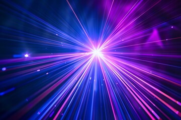 Blue and violet beams of bright laser light