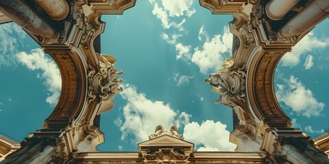 Poster - Looking Up at the Architecture of an Old Building