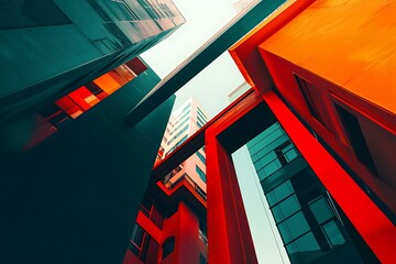 Poster - Abstract Architecture with Vivid Color Palette