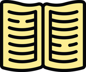 Poster - Simple icon of an open book with pages forming wavy shape on top, symbolizing knowledge and education