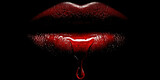Beautiful lips covered in blood