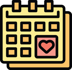 Poster - Calendar is showing a special date with a heart marking an important love event