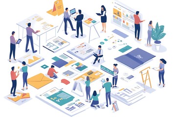 Poster - A Team of Professionals Collaborating on a Design Project