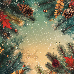 Wall Mural - Christmas themed background template design