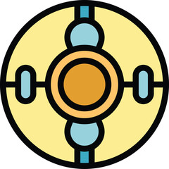 Aufkleber - Round spaceship window showing planets in outer space, futuristic travel concept