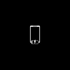 Sticker - Smartphone charging battery icon isolated on dark background