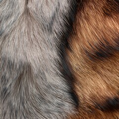 closeup background showing texture of gray and brown animal fur