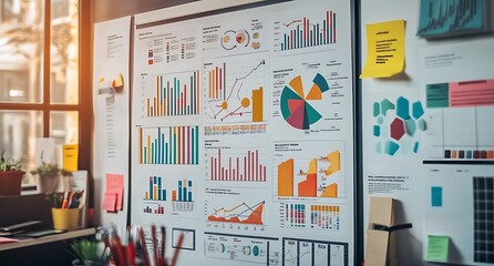 Poster - Whiteboard with Colorful Graphs and Charts