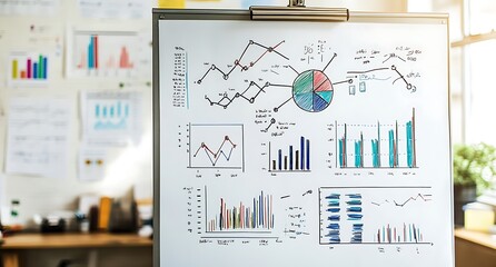 Poster - Hand-Drawn Charts and Graphs on a Whiteboard