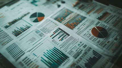 Poster - A Close-Up View of Financial Reports with Graphs and Charts