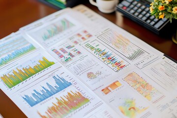 Poster - A Spread of Hand-Drawn Charts and Graphs on White Paper