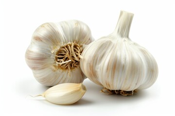 Wall Mural - A fresh Garlic isolated on white