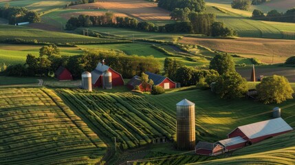 Wall Mural - Aerial View of Farmland