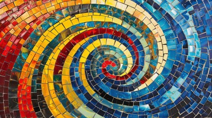 Wall Mural - Abstract Mosaic Spiral Artwork