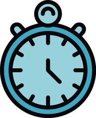 Poster - This minimalist icon depicts a blue stopwatch, ready to track time with accuracy