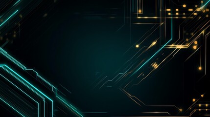 Poster - Abstract digital background with glowing lines and dots.
