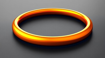 A sleek orange ring with a glossy finish, suitable for modern design concepts and artistic representations.